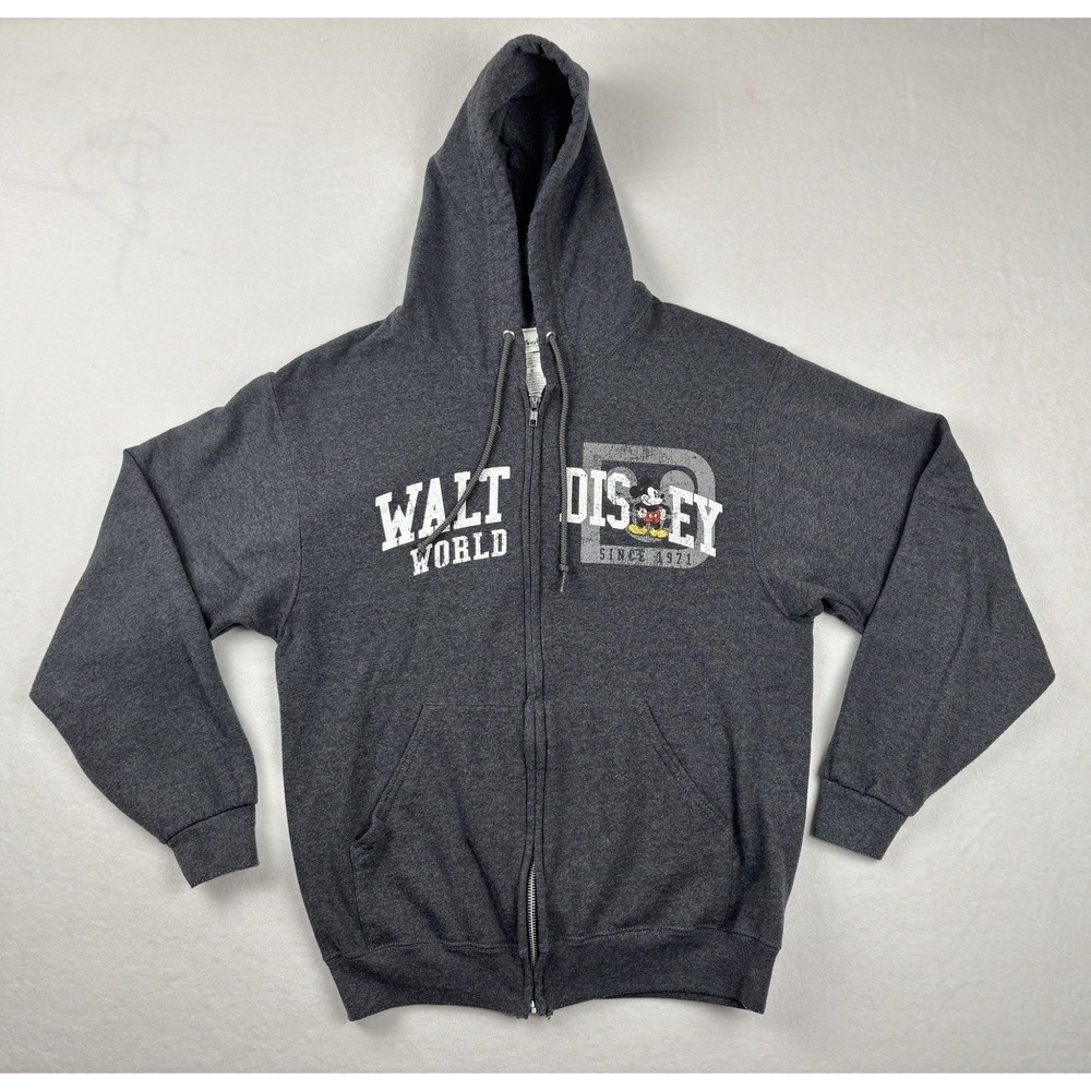 Disney Parks Walt Disney World Zip Hoodie‎ Gray Size M Since 1971